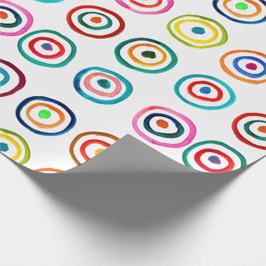 Papier Cadeau Colorful circle rainbow watercolor (Coin)