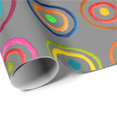 Papier Cadeau Colorful circle rainbow watercolor (Coin rond)