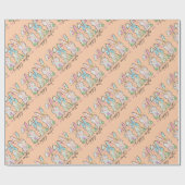 Papier Cadeau Colorful Easter Bunnies with Bows (Plat)