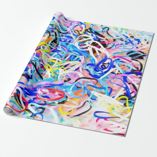 Papier Cadeau Colorful Elastic Rubber Bandsabstract,background,b (Déroulé)