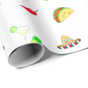 Papier Cadeau Colorful Festive Cinco de Mayo 2025 Dancing Cactus