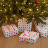 Papier Cadeau Colorful Flirty Hearts Pattern