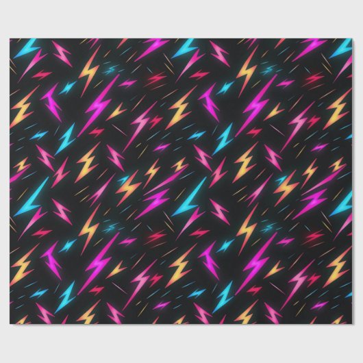 Papier Cadeau Colorful Lightning Bolt Pattern  (Plat)