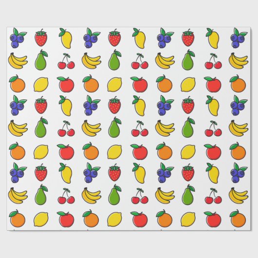 Papier Cadeau Colorful Mixed Fruit Pattern (Plat)