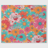 Papier Cadeau Colorful Nurse Floral Pattern (1) (Plat)