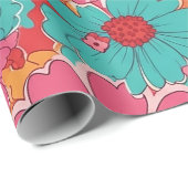 Papier Cadeau Colorful Nurse Floral Pattern (1) (Coin rond)