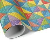 Papier Cadeau Colorful Pinwheel Quilt Design (Coin rond)