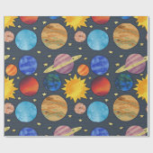 Papier Cadeau Colorful Planets (Plat)