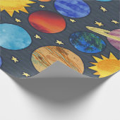 Papier Cadeau Colorful Planets (Coin)