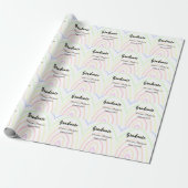 Papier Cadeau Colorful rainbow Boho graduation ajouter nom année (Déroulé)