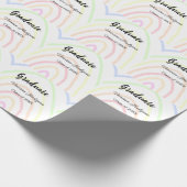 Papier Cadeau Colorful rainbow Boho graduation ajouter nom année (Coin)