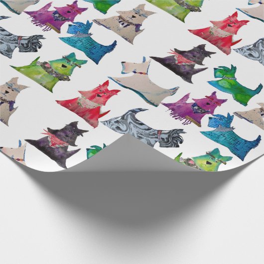 Papier Cadeau Colorful Scottie Wrapping Paper (Coin)