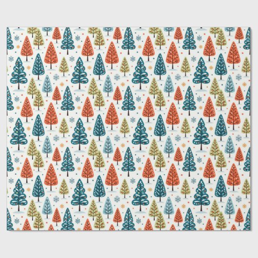 Papier Cadeau Colorful Trees (Plat)