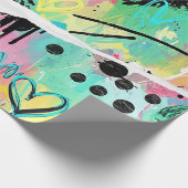 Papier Cadeau Colorful Urban Graffiti Pattern (7) (Coin)