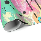 Papier Cadeau Colorful Urban Graffiti Pattern (7) (Coin rond)