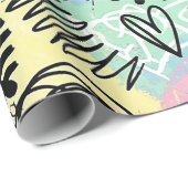 Papier Cadeau Colorful Urban Graffiti Pattern (9) (Coin rond)