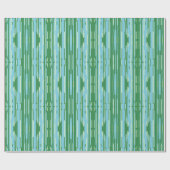 Papier Cadeau Colorstack Ikat en Vert et Aqua (Plat)