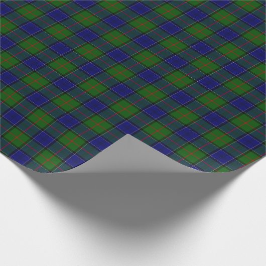 Papier Cadeau Colquhoun tartan bleu vert plaid (Coin)