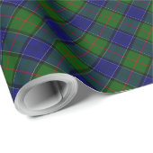 Papier Cadeau Colquhoun tartan bleu vert plaid (Coin rond)