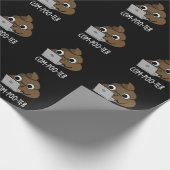 Papier Cadeau Com-poo ter Funny Computer Poop Pun Poop Dark BG (Coin)