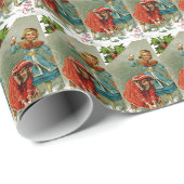 Papier Cadeau Combat de snowball (Coin rond)