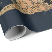 Papier Cadeau COMBAT SAMURAI AVEC DES ÉPÈRES KATANA par Hokusai (Coin rond)