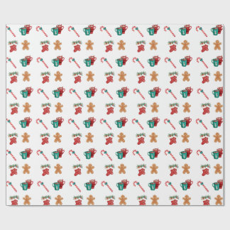 Papier Cadeau Combining the vibrant Christmas icons Wrapping Pap