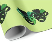 Papier Cadeau Comédie et Tragédie Théâtre Design vert (Coin rond)