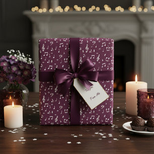 Papier Cadeau Comédie Musicale Blanche avec couleur de fond pers