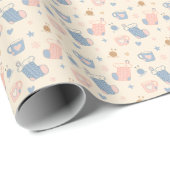 Papier Cadeau Comfy Cozy Winter Holiday Wrapping Paper - Pastel (Coin rond)