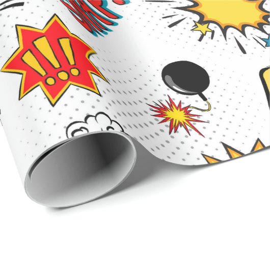Papier Cadeau Comic Pattern  (Coin rond)