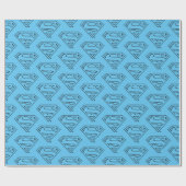 Papier Cadeau Comics DC | Superman S-Shield | Logo noir (Plat)