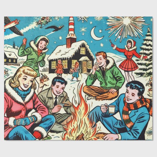 Papier Cadeau Comics rétros (Plat)