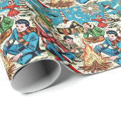 Papier Cadeau Comics rétros (Coin rond)