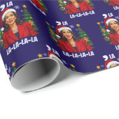 Papier Cadeau Comma La Kamala Harris Bleu Noël unique (Coin rond)