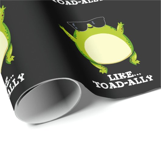 Papier Cadeau Comme Toad-ally Funny Toad Pun Dark BG (Coin rond)