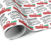 Papier Cadeau Commencer à ressembler à un canon rouge Noël (Coin rond)