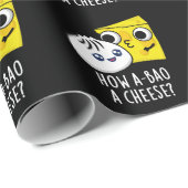 Papier Cadeau Comment A-Bao Un Fromage Amusant Pun de nourriture (Coin rond)