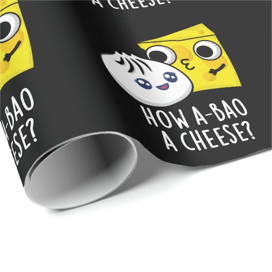 Papier Cadeau Comment A-Bao Un Fromage Amusant Pun de nourriture (Coin rond)