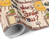 Papier Cadeau Comment fait votre jardin élevez le motif (Coin rond)