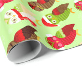 Papier Cadeau Comment maintenant Chouettes de vacances enrobage  (Coin rond)