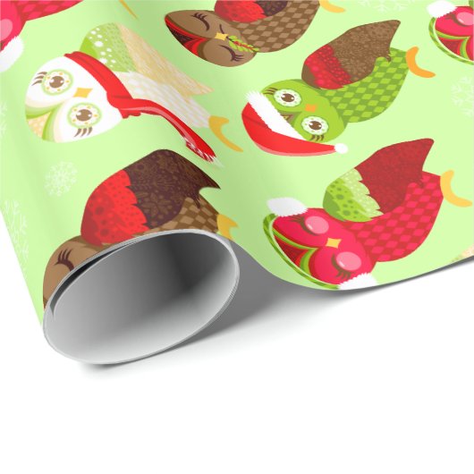 Papier Cadeau Comment maintenant Chouettes de vacances enrobage  (Coin rond)