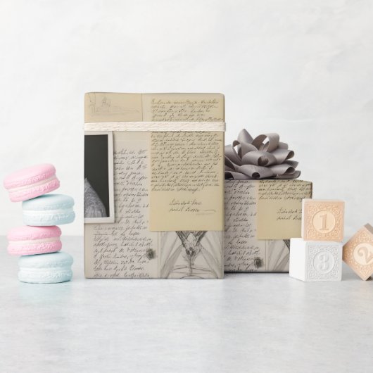 Papier Cadeau Commission d'enquête avec photos et notes (Baby Shower)