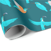 Papier Cadeau Common Kingfishers (Coin rond)