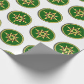 Papier Cadeau Compas de noeud celtique sur Sticker Carré vert (Coin)