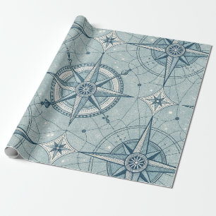 Papier Cadeau Compas vintage motif nautique sans couture (2)