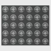 Papier Cadeau Compass star monogram personalizable emblem (Plat)