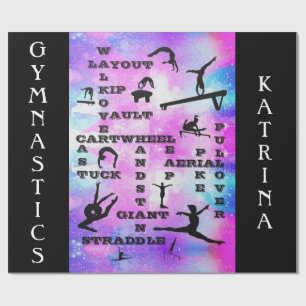 Papier Cadeau Compétences en gymnastique Mots-croisés Papier d'e