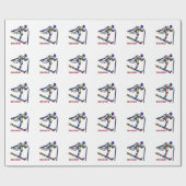 Papier Cadeau Compétition sportive de SKI (Plat)