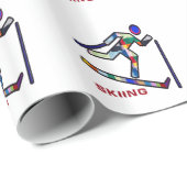 Papier Cadeau Compétition sportive de SKI (Coin rond)